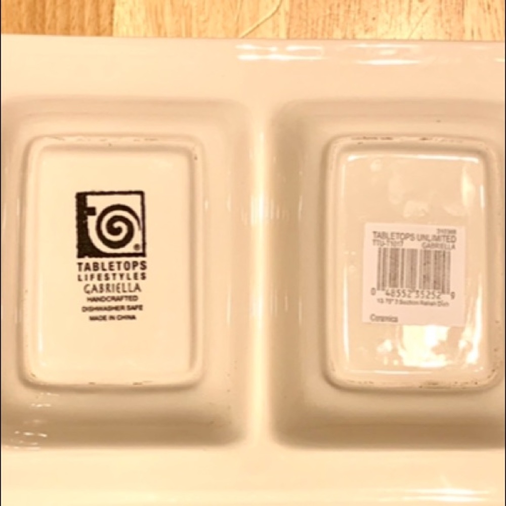Tabletops Lifestyles Gabriella Divided Dish - Picture 3 of 4